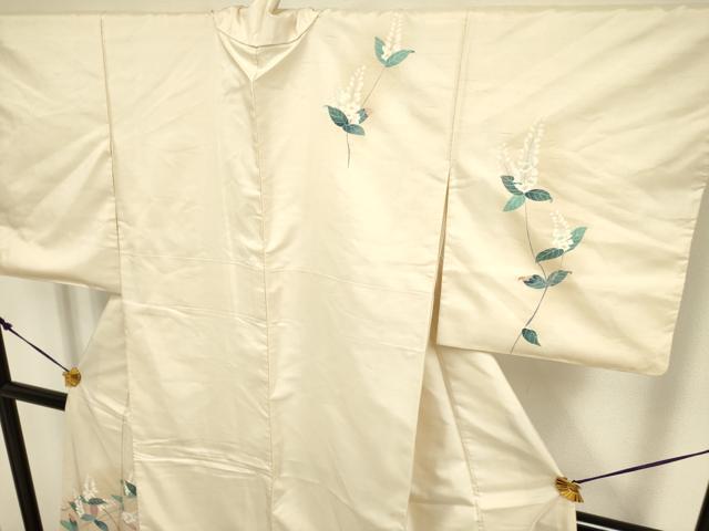 平和屋着物●訪問着　紬地　作家物　草花　正絹　逸品　DAAY2472op