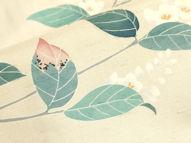 平和屋着物●訪問着　紬地　作家物　草花　正絹　逸品　DAAY2472op