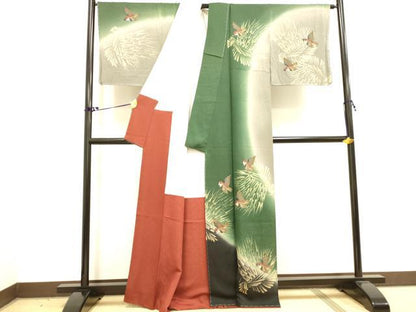 平和屋着物●訪問着 作家物 雀 スズメ 暈し染め 正絹 逸品 DAAY2496op