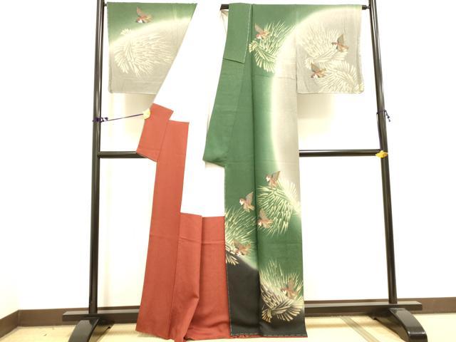 平和屋着物●訪問着 作家物 雀 スズメ 暈し染め 正絹 逸品 DAAY2496op