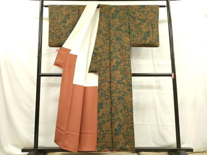 平和屋着物■上質な小紋 更紗花文 正絹 逸品 DAAY2626op