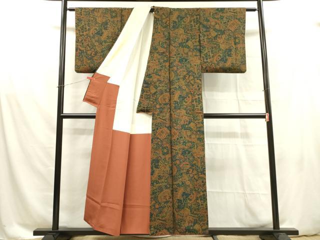 平和屋着物■上質な小紋 更紗花文 正絹 逸品 DAAY2626op