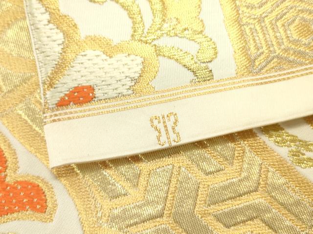 平和屋着物●西陣 川島織物 六通柄 本袋帯 唐織 吉祥花文 金糸 正絹 逸品 DAAY2634op