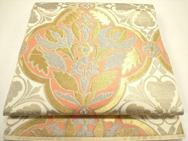 平和屋着物●西陣 川島織物 六通柄 本袋帯 草花 金銀糸 正絹 逸品 DAAY2635op