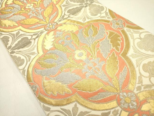 平和屋着物●西陣 川島織物 六通柄 本袋帯 草花 金銀糸 正絹 逸品 DAAY2635op