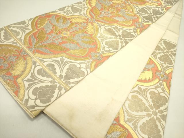 平和屋着物●西陣 川島織物 六通柄 本袋帯 草花 金銀糸 正絹 逸品 DAAY2635op