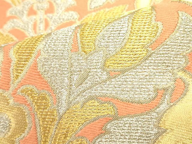 平和屋着物●西陣 川島織物 六通柄 本袋帯 草花 金銀糸 正絹 逸品 DAAY2635op