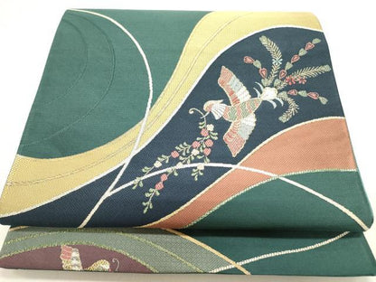 平和屋着物●六通柄袋帯　千祥座　金糸　正絹　逸品　DAAY2697op