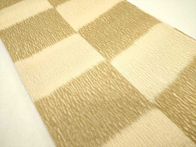 平和屋着物▽両面 全通柄袋帯 スリーシーズン 春夏秋 櫛織 市松 正絹 逸品 DAAY2700op