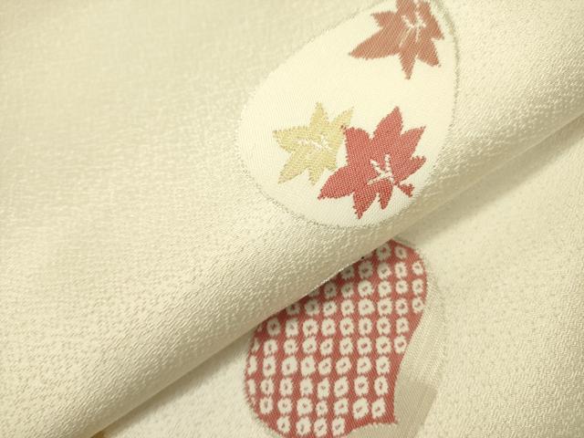 平和屋着物●九寸名古屋帯 寿光織 貝合わせ花文 金銀糸 正絹 逸品 DAAY2702op
