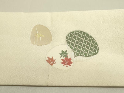 平和屋着物●九寸名古屋帯 寿光織 貝合わせ花文 金銀糸 正絹 逸品 DAAY2702op