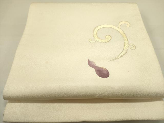 平和屋着物●太鼓柄袋帯　瓢箪　ひょうたん　金糸　正絹　逸品　DAAY2711op