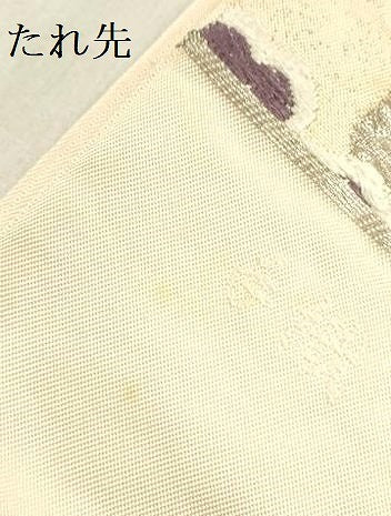 平和屋着物●六通柄　本袋帯　唐織　手織　草花　金銀糸　正絹　逸品　DAAY2714op