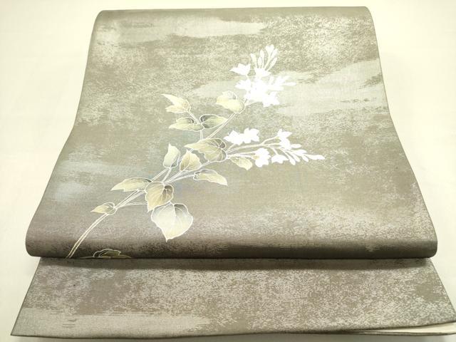 平和屋着物●太鼓柄袋帯 草花 引箔 正絹 逸品 未使用 DAAY2717op