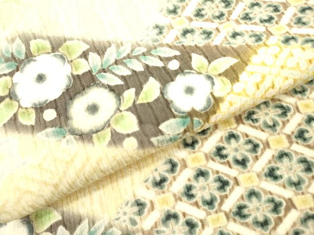 平和屋着物●全通柄袋帯 ふくれ織 花菱文 正絹 逸品 DAAY2719op