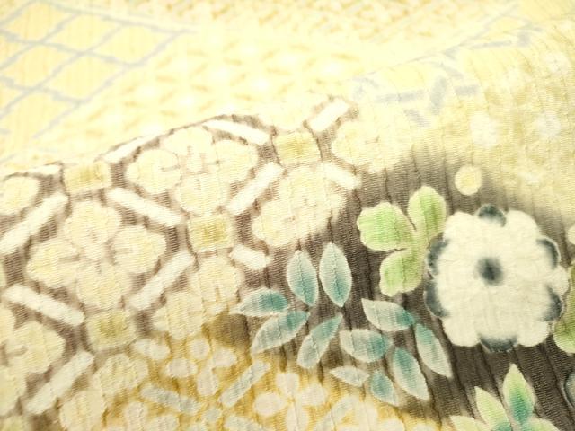 平和屋着物●全通柄袋帯 ふくれ織 花菱文 正絹 逸品 DAAY2719op
