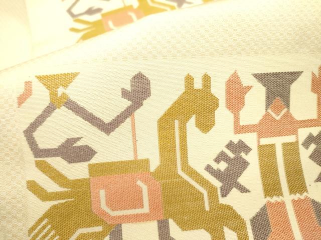 平和屋着物●六通柄袋帯　壁画文様　正絹　逸品　DAAY2720op