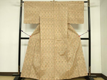 平和屋着物■上質な紬 幾何学文様 正絹 逸品 DAAY2881op