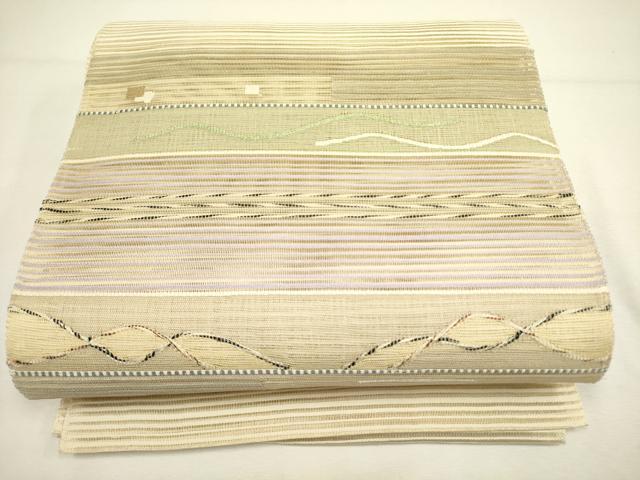 平和屋着物＊夏物 絽綴れ 八寸名古屋帯 横段文 正絹 逸品 DAAY2906op