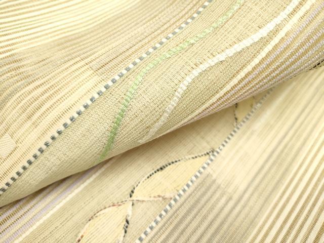 平和屋着物＊夏物 絽綴れ 八寸名古屋帯 横段文 正絹 逸品 DAAY2906op