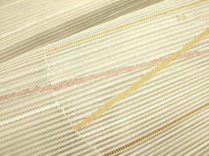 平和屋着物＊夏物 絽綴れ 八寸名古屋帯 抽象文様 金糸 正絹 逸品 DAAY2907op