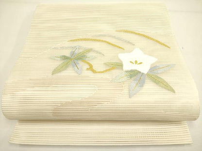 平和屋着物＊夏物 絽綴れ 八寸名古屋帯 桔梗 金銀糸 正絹 逸品 DAAY2910op