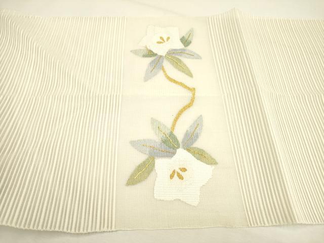 平和屋着物＊夏物 絽綴れ 八寸名古屋帯 桔梗 金銀糸 正絹 逸品 DAAY2910op