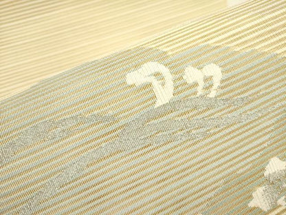 平和屋着物＊夏物 絽綴れ 八寸名古屋帯 葡萄蔦の葉文 金糸 正絹 逸品 DAAY2916op
