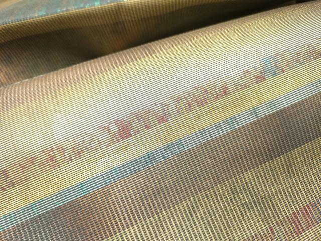 平和屋着物＊夏物 太鼓柄袋帯 横段文 引箔 正絹 逸品 DAAY2917op