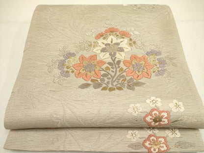 平和屋着物＊夏物 六通柄袋帯 唐織 草花 金糸 正絹 逸品 DAAY2919op