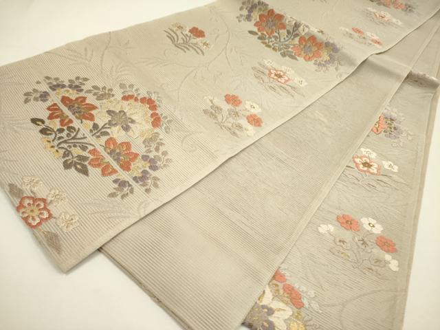 平和屋着物＊夏物 六通柄袋帯 唐織 草花 金糸 正絹 逸品 DAAY2919op