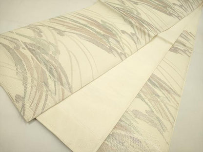 平和屋着物＊夏物 六通柄袋帯 立波文 銀糸 正絹 逸品 DAAY2924op