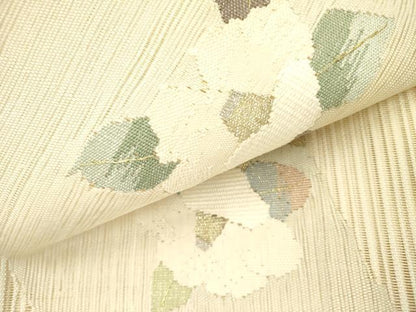 平和屋着物＊夏物 絽綴れ 八寸名古屋帯 草花 金銀糸 正絹 逸品 DAAY2925op
