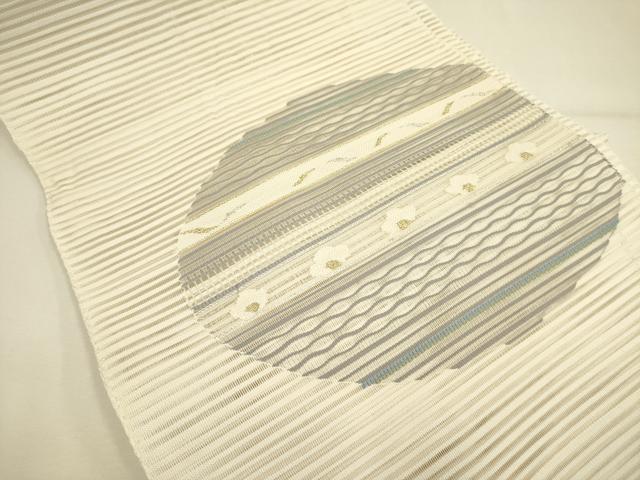 平和屋着物＊夏物 絽綴れ 八寸名古屋帯 横段花文 金銀糸 正絹 逸品 DAAY2927op