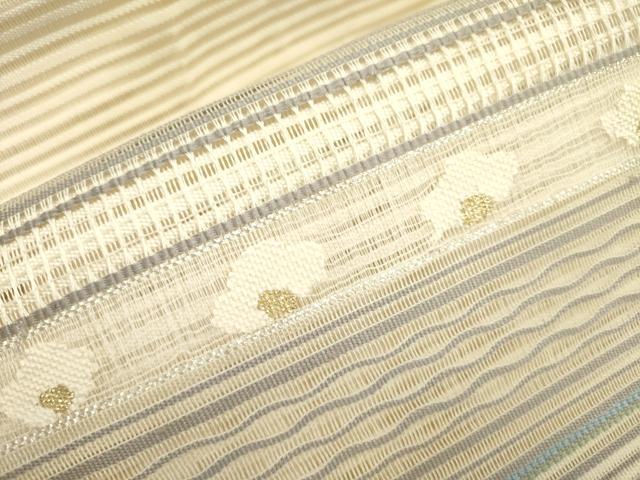 平和屋着物＊夏物 絽綴れ 八寸名古屋帯 横段花文 金銀糸 正絹 逸品 DAAY2927op