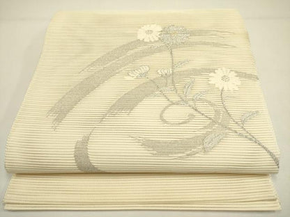 平和屋着物＊夏物 絽綴れ 八寸名古屋帯 菊 金銀糸 正絹 逸品 DAAY2928op