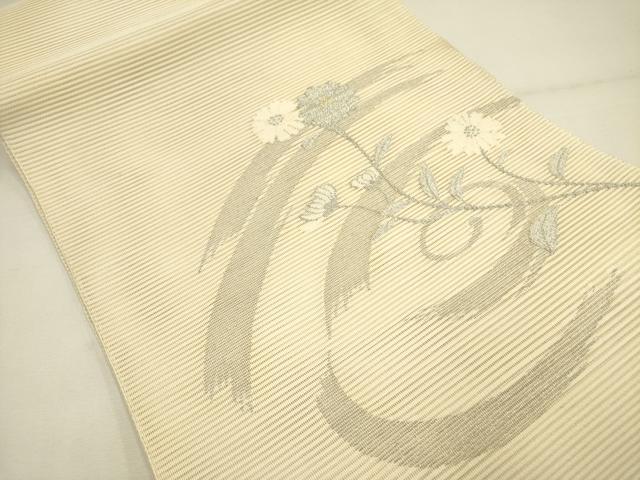 平和屋着物＊夏物 絽綴れ 八寸名古屋帯 菊 金銀糸 正絹 逸品 DAAY2928op
