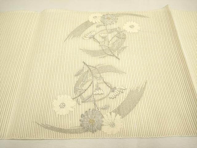 平和屋着物＊夏物 絽綴れ 八寸名古屋帯 菊 金銀糸 正絹 逸品 DAAY2928op