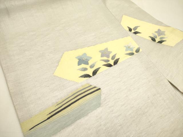 平和屋着物＊夏物　九寸名古屋帯　すくい織　草花　金糸　正絹　逸品　DAAY2929op