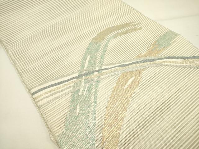 平和屋着物＊夏物 絽綴れ 八寸名古屋帯 抽象文様 金銀糸 正絹 逸品 DAAY2930op