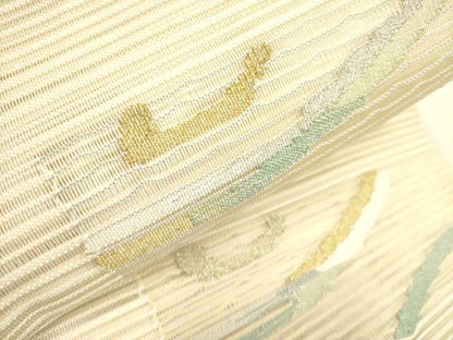 平和屋着物＊夏物 絽綴れ 八寸名古屋帯 抽象文様 金銀糸 正絹 逸品 DAAY2932op