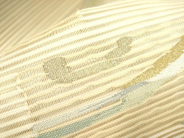平和屋着物＊夏物 絽綴れ 八寸名古屋帯 抽象文様 金銀糸 正絹 逸品 DAAY2932op