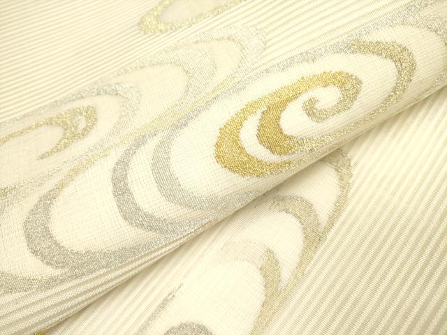 平和屋着物＊夏物　絽綴れ　太鼓柄袋帯　流水文　金銀糸　正絹　逸品　DAAY2937op