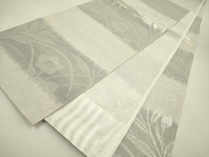 平和屋着物＊夏物 六通柄袋帯 桔梗 銀糸 正絹 逸品 DAAY2940op