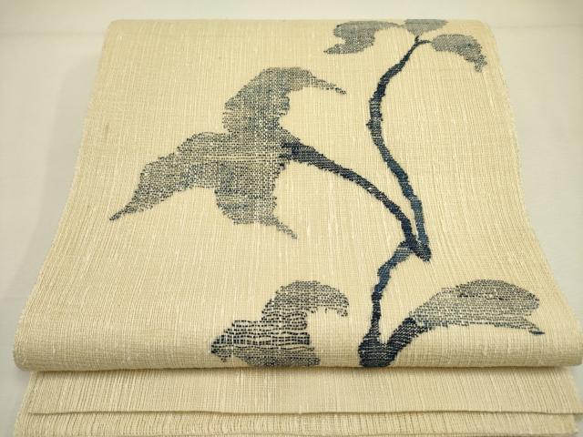 平和屋着物＊夏物 太鼓柄袋帯 枝葉文 正絹 逸品 未使用 DAAY2941op