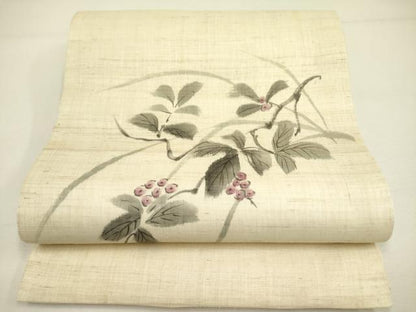 平和屋着物＊夏物 太鼓柄袋帯 手描き 南天文 麻 逸品 DAAY2942op