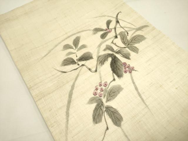 平和屋着物＊夏物 太鼓柄袋帯 手描き 南天文 麻 逸品 DAAY2942op