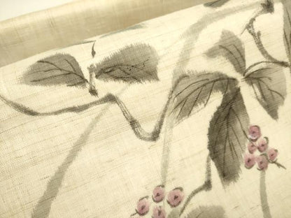 平和屋着物＊夏物 太鼓柄袋帯 手描き 南天文 麻 逸品 DAAY2942op