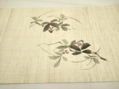 平和屋着物＊夏物 太鼓柄袋帯 手描き 南天文 麻 逸品 DAAY2942op