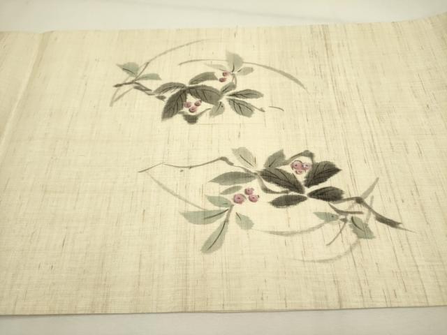 平和屋着物＊夏物 太鼓柄袋帯 手描き 南天文 麻 逸品 DAAY2942op
